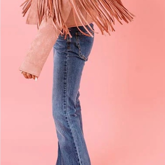 Faux Suede Fringe Jacket Blush/Pink - Picture 5 of 10